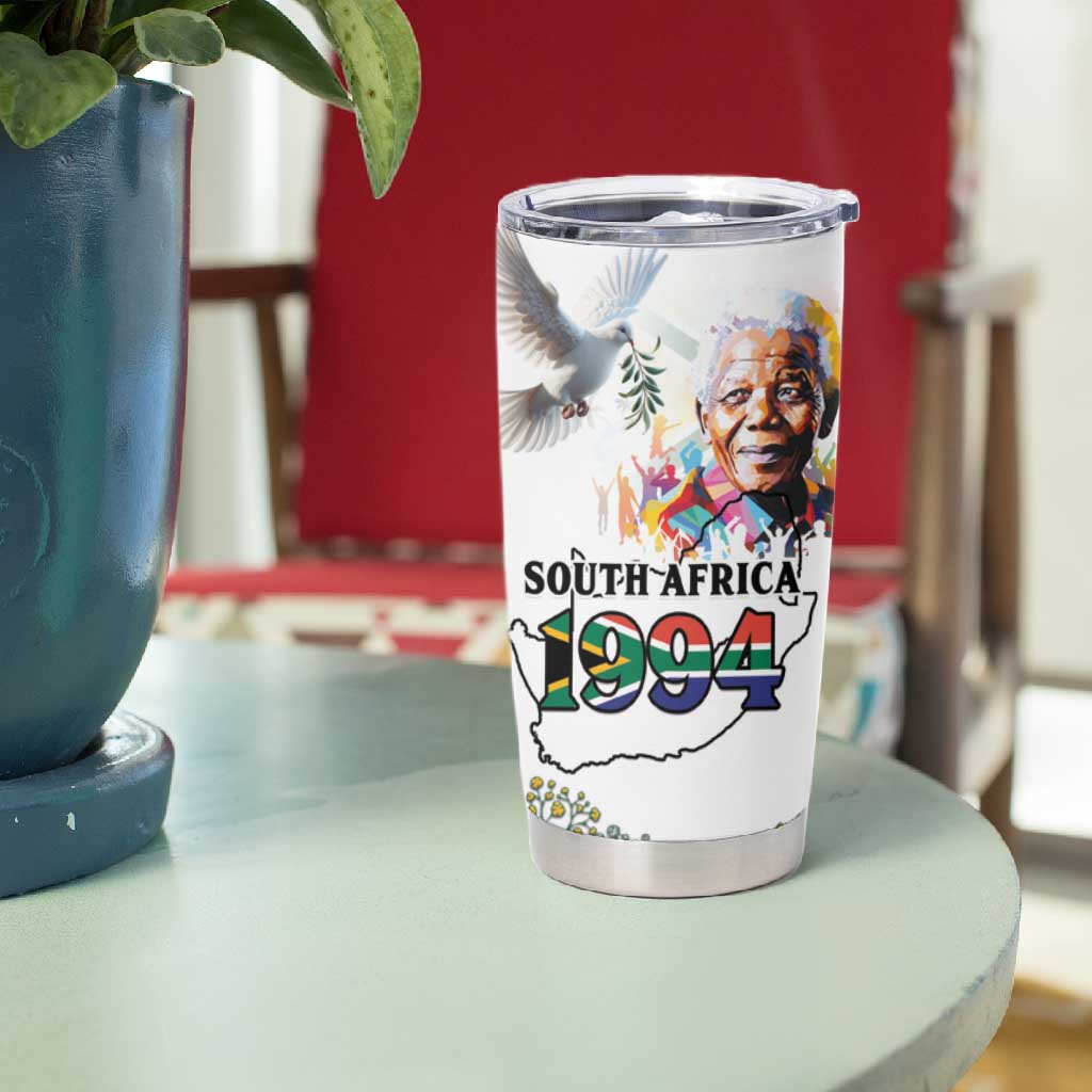 Afro South Africa Freedom Day Tumbler Cup Nelson Mandela