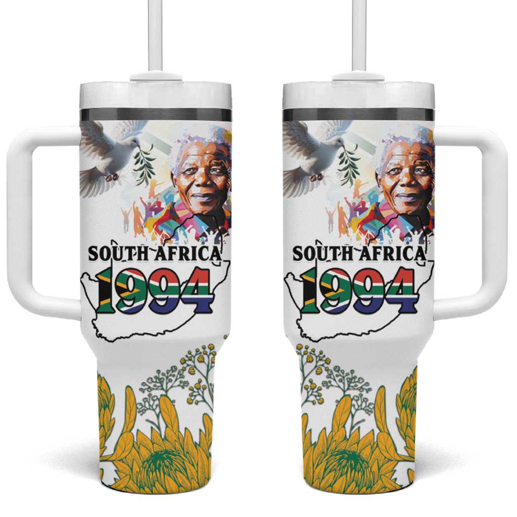 Afro South Africa Freedom Day Tumbler With Handle Nelson Mandela