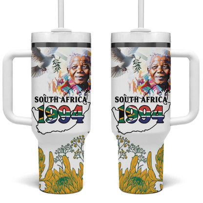 Afro South Africa Freedom Day Tumbler With Handle Nelson Mandela