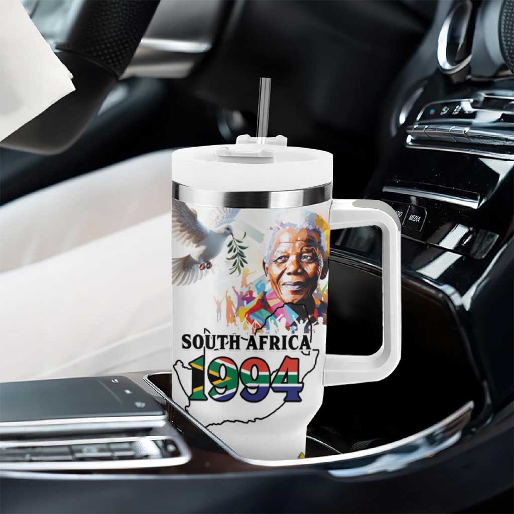 Afro South Africa Freedom Day Tumbler With Handle Nelson Mandela