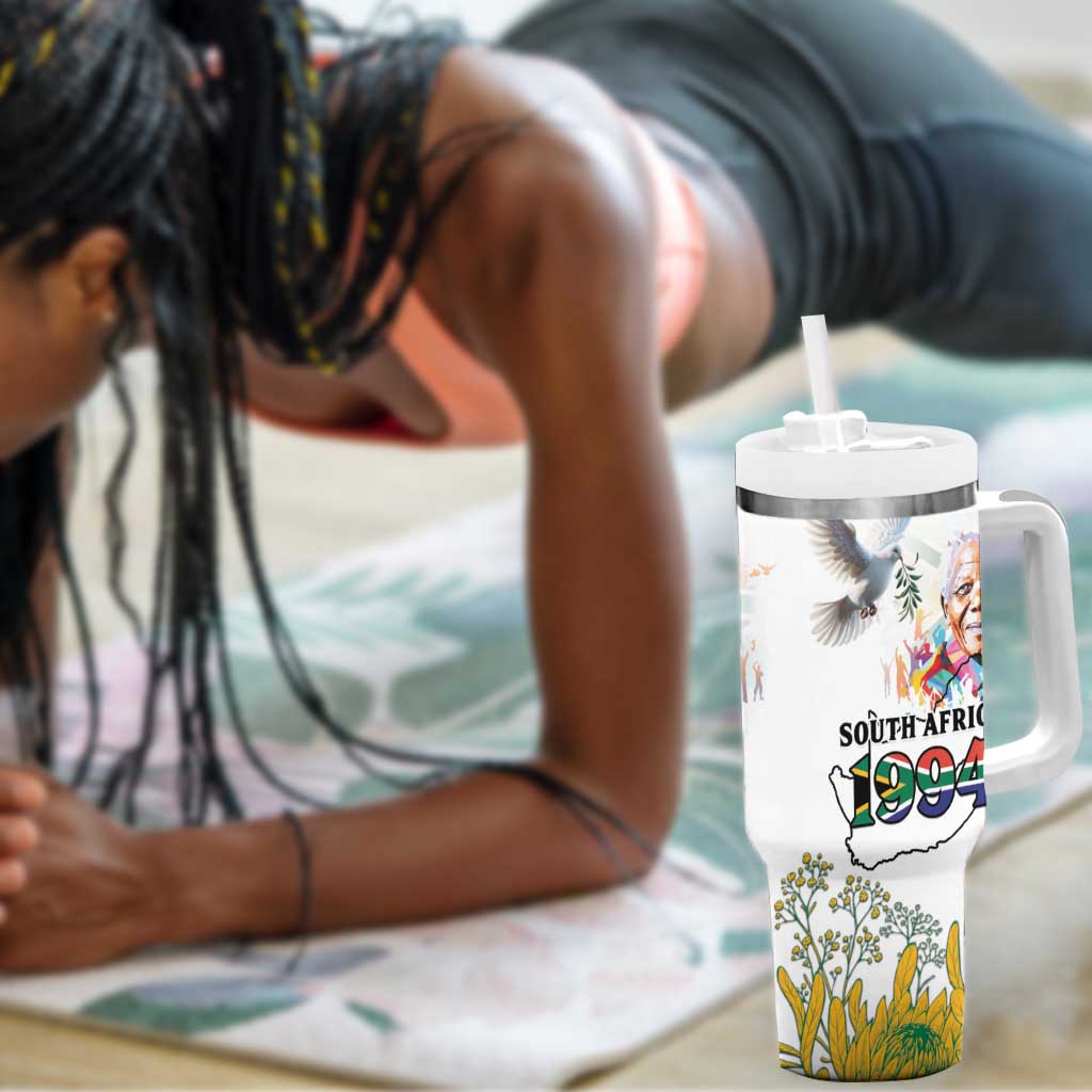 Afro South Africa Freedom Day Tumbler With Handle Nelson Mandela