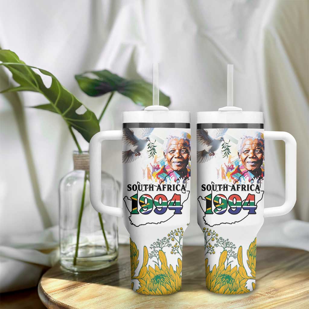 Afro South Africa Freedom Day Tumbler With Handle Nelson Mandela