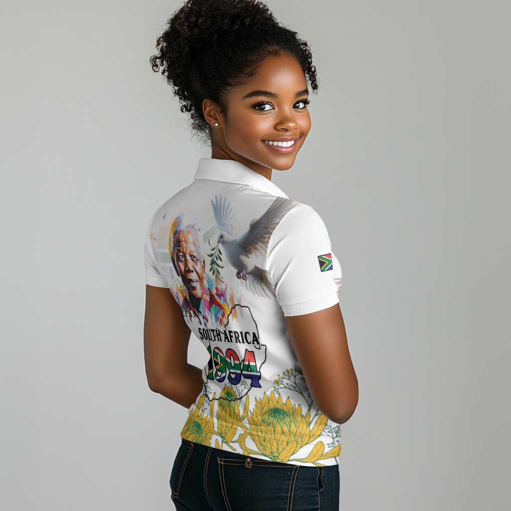 Afro South Africa Freedom Day Women Polo Shirt Nelson Mandela