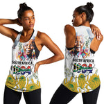 Afro South Africa Freedom Day Women Racerback Tank Nelson Mandela