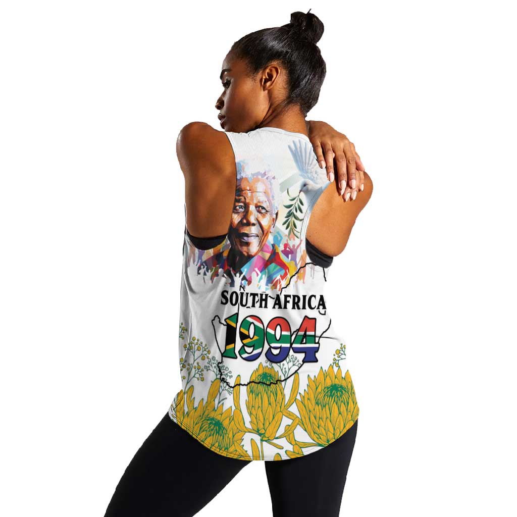 Afro South Africa Freedom Day Women Racerback Tank Nelson Mandela