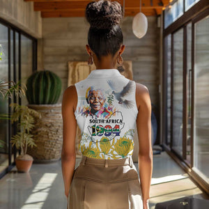 Afro South Africa Freedom Day Women Sleeveless Polo Shirt Nelson Mandela