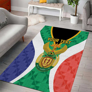 Personalised South Africa Area Rug Coat Of Arms Flag Style
