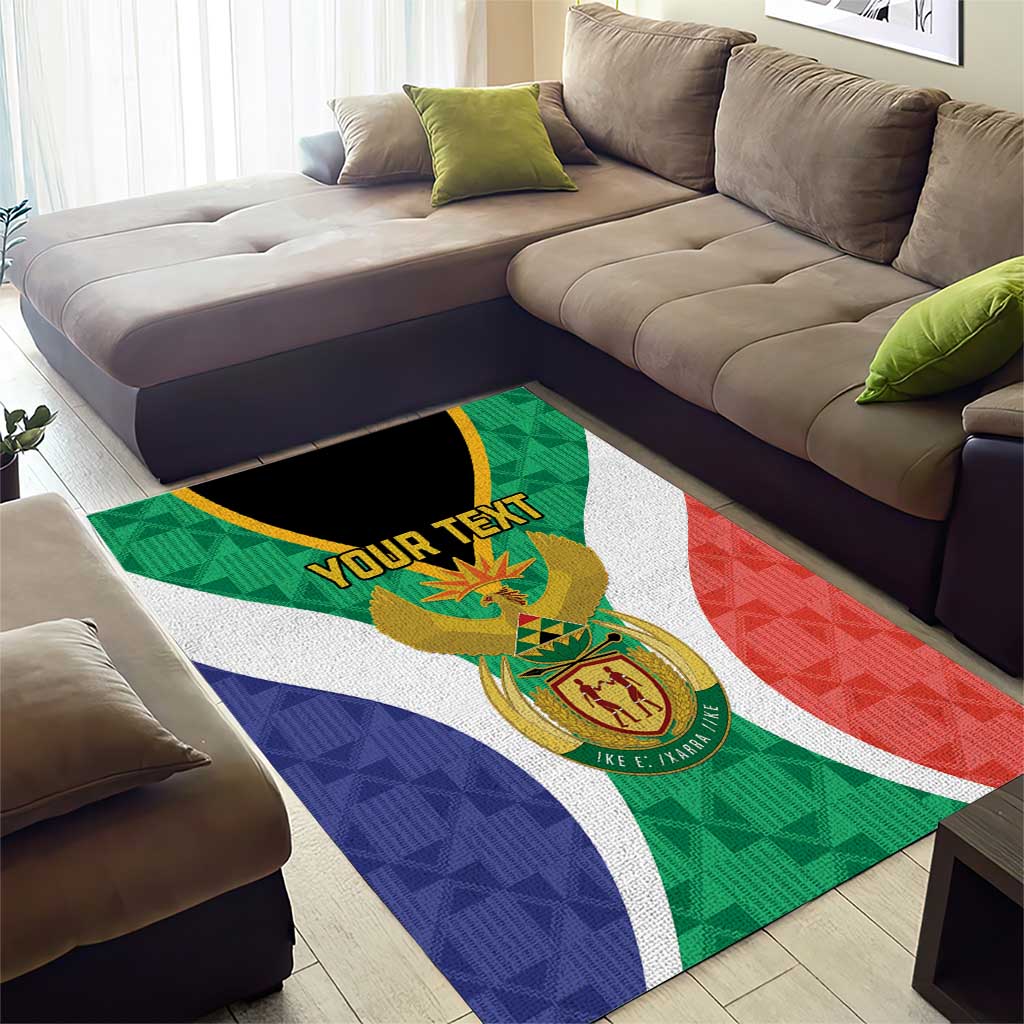 Personalised South Africa Area Rug Coat Of Arms Flag Style