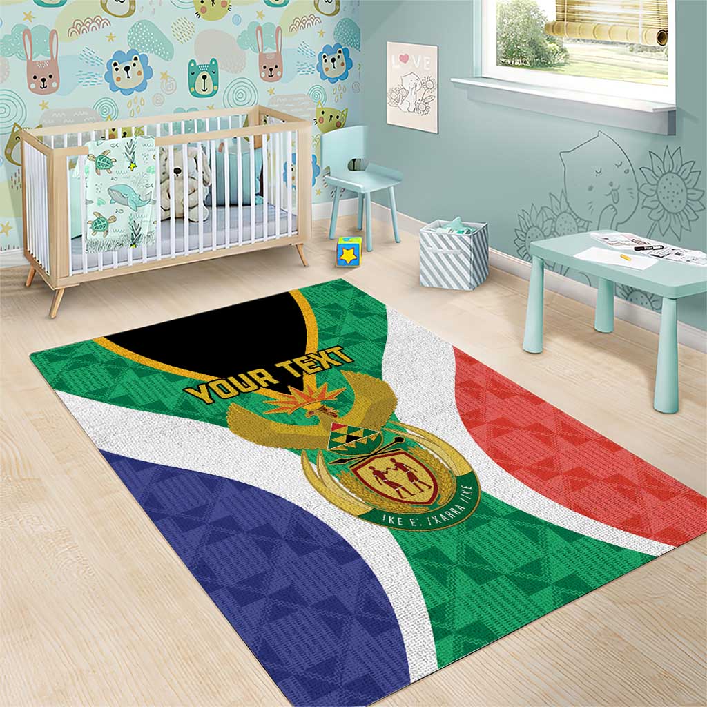 Personalised South Africa Area Rug Coat Of Arms Flag Style
