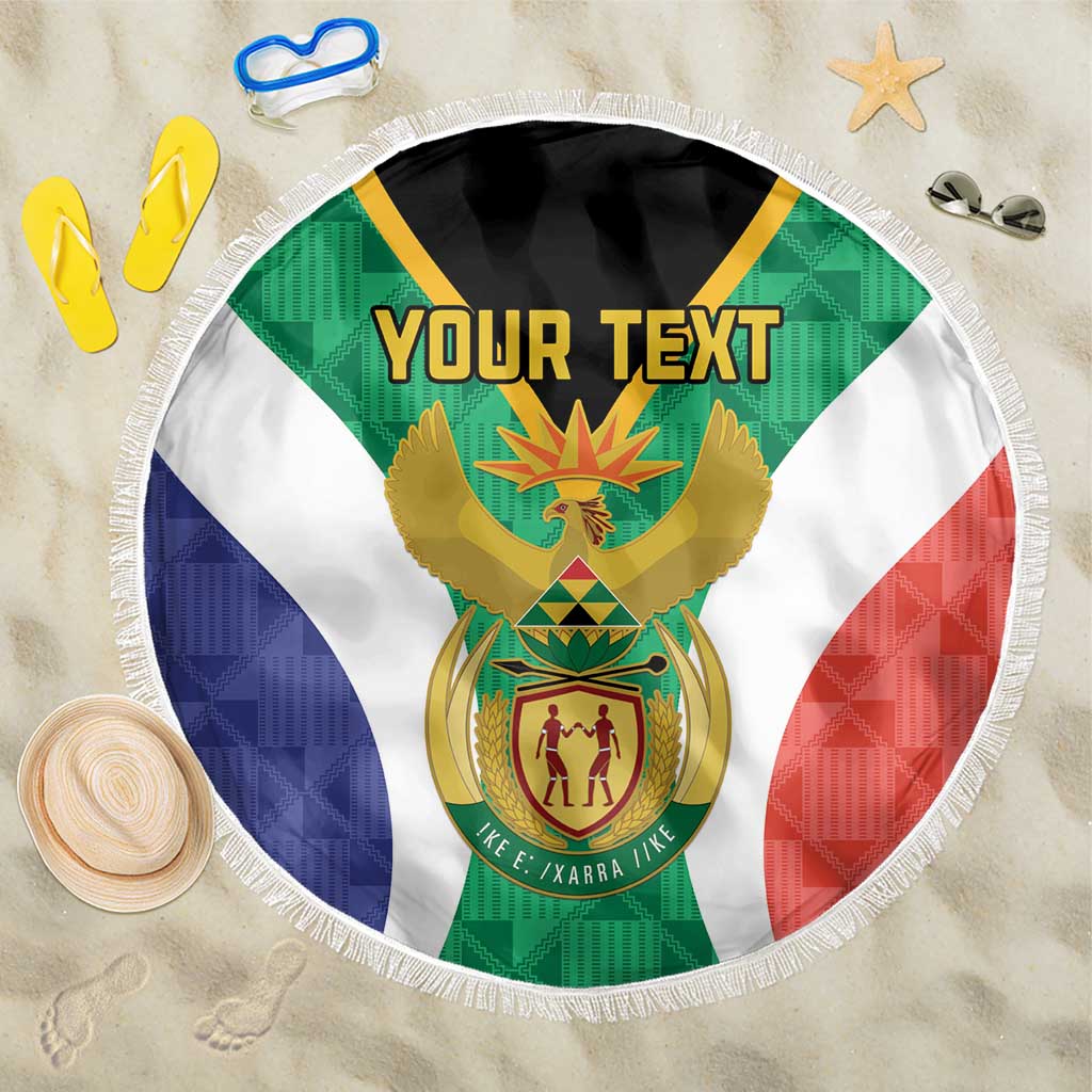 Personalised South Africa Beach Blanket Coat Of Arms Flag Style