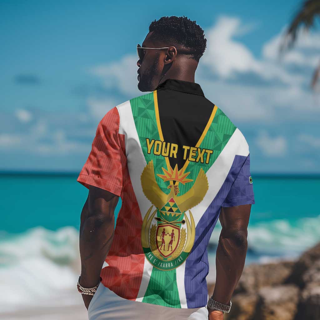 Personalised South Africa Hawaiian Shirt Coat Of Arms Flag Style