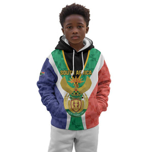 Personalised South Africa Kid Hoodie Coat Of Arms Flag Style