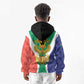 Personalised South Africa Kid Hoodie Coat Of Arms Flag Style