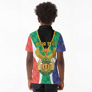 Personalised South Africa Kid Polo Shirt Coat Of Arms Flag Style