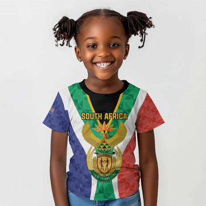 Personalised South Africa Kid T shirt Coat Of Arms Flag Style