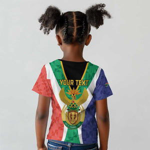 Personalised South Africa Kid T shirt Coat Of Arms Flag Style