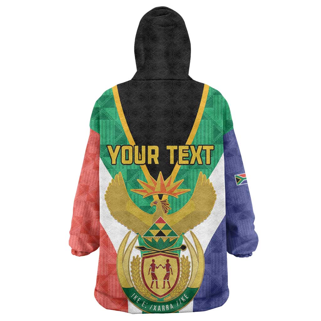 Personalised South Africa Kid Wearable Blanket Hoodie Coat Of Arms Flag Style