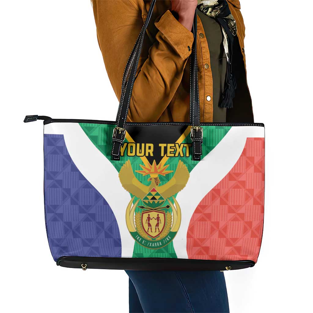 Personalised South Africa Leather Tote Bag Coat Of Arms Flag Style