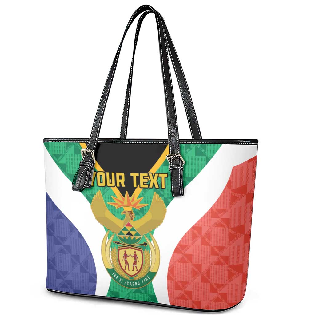 Personalised South Africa Leather Tote Bag Coat Of Arms Flag Style