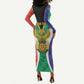 Personalised South Africa Long Sleeve Bodycon Dress Coat Of Arms Flag Style LT15