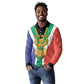 Personalised South Africa Long Sleeve Polo Shirt Coat Of Arms Flag Style