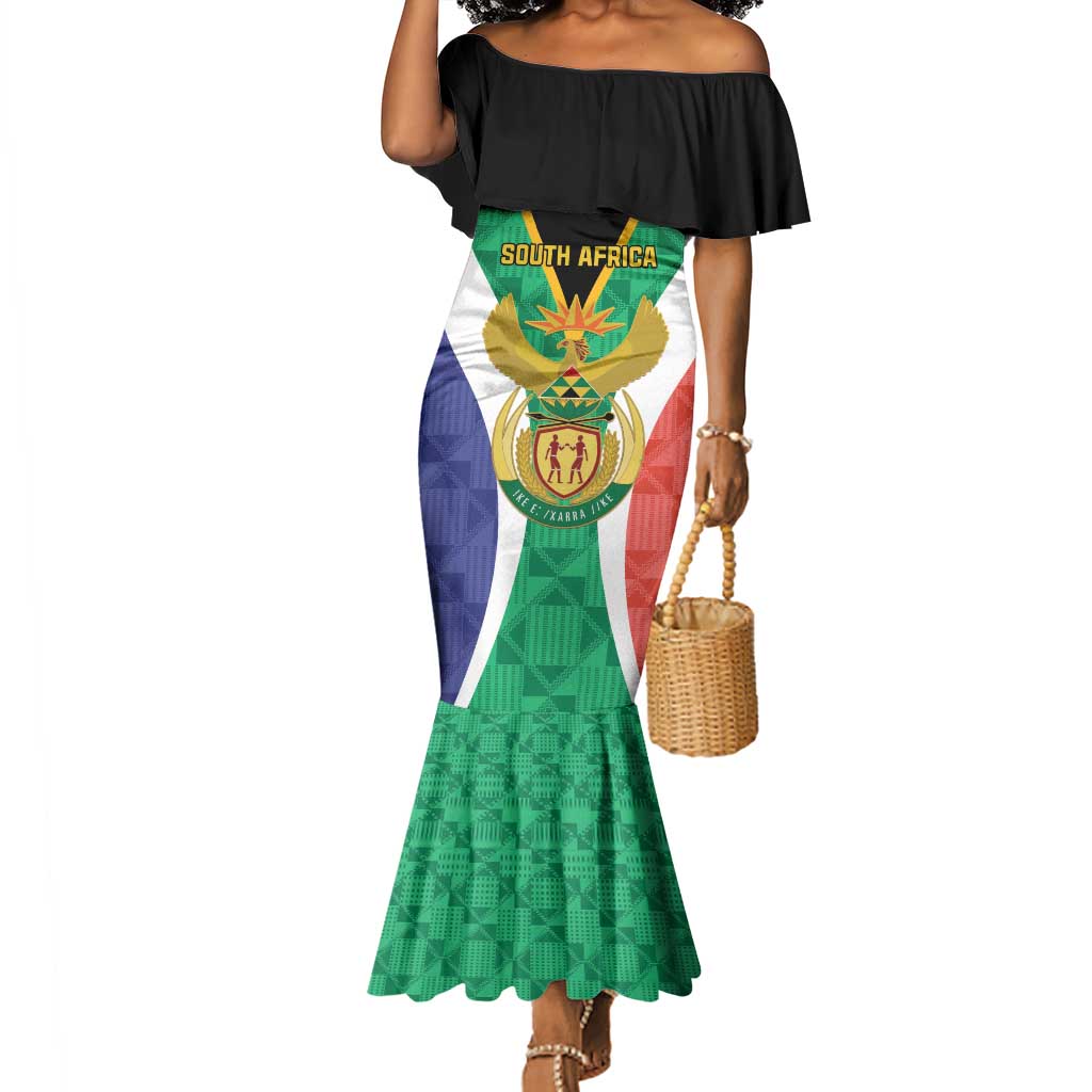 Personalised South Africa Mermaid Dress Coat Of Arms Flag Style