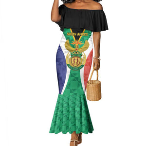 Personalised South Africa Mermaid Dress Coat Of Arms Flag Style