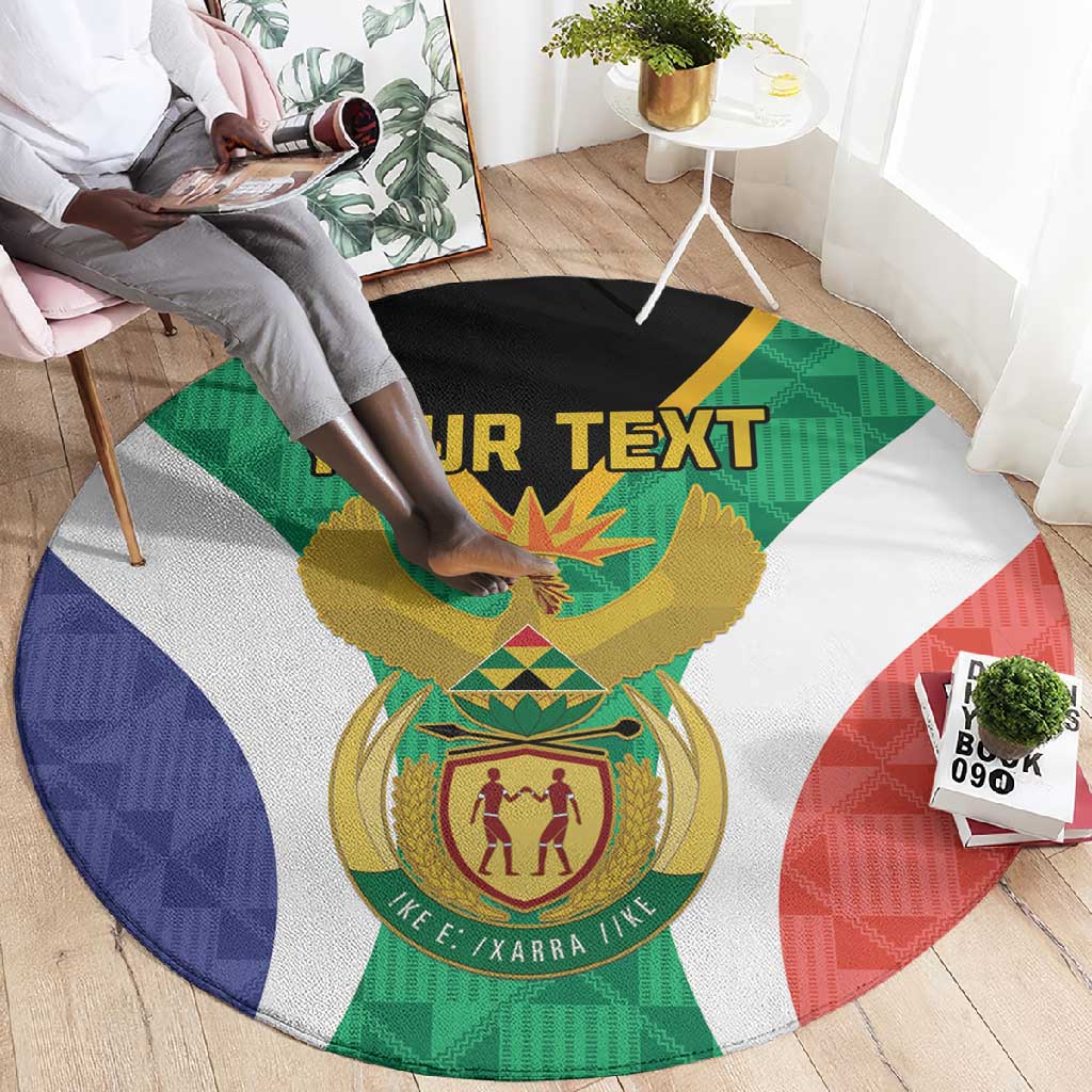 Personalised South Africa Round Carpet Coat Of Arms Flag Style