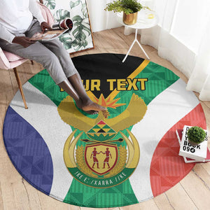 Personalised South Africa Round Carpet Coat Of Arms Flag Style