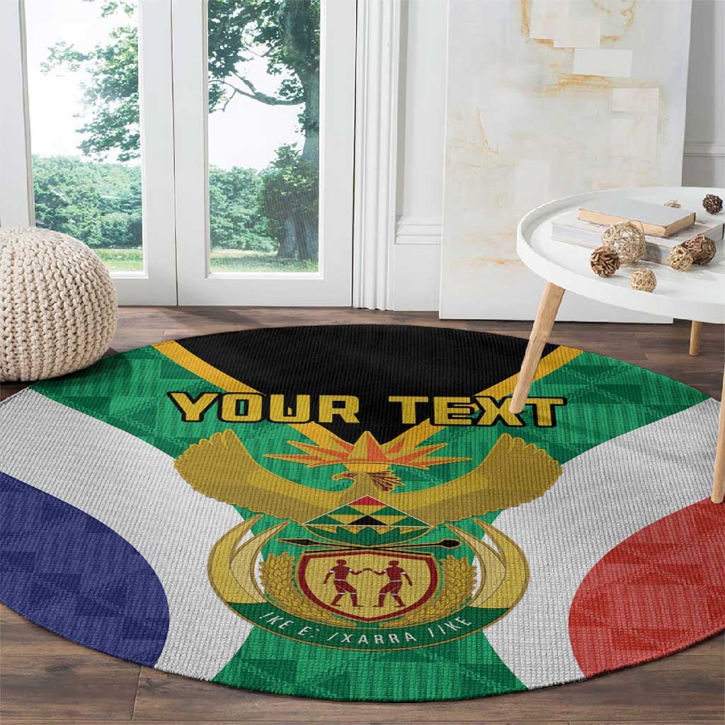 Personalised South Africa Round Carpet Coat Of Arms Flag Style