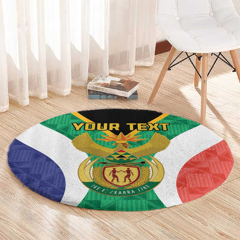 Personalised South Africa Round Carpet Coat Of Arms Flag Style