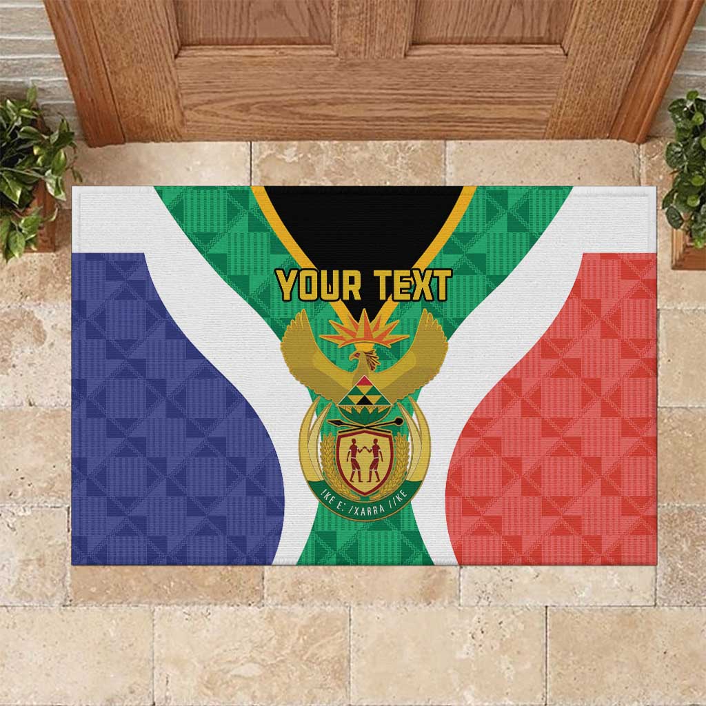 Personalised South Africa Rubber Doormat Coat Of Arms Flag Style