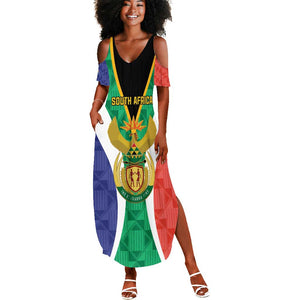 Personalised South Africa Summer Maxi Dress Coat Of Arms Flag Style