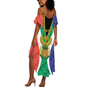 Personalised South Africa Summer Maxi Dress Coat Of Arms Flag Style