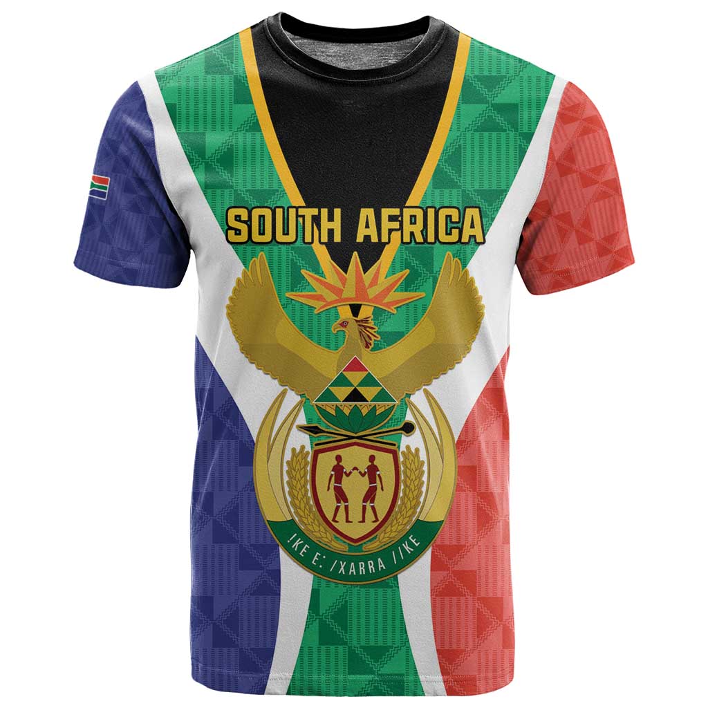 Personalised South Africa T shirt Coat Of Arms Flag Style