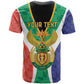 Personalised South Africa T shirt Coat Of Arms Flag Style