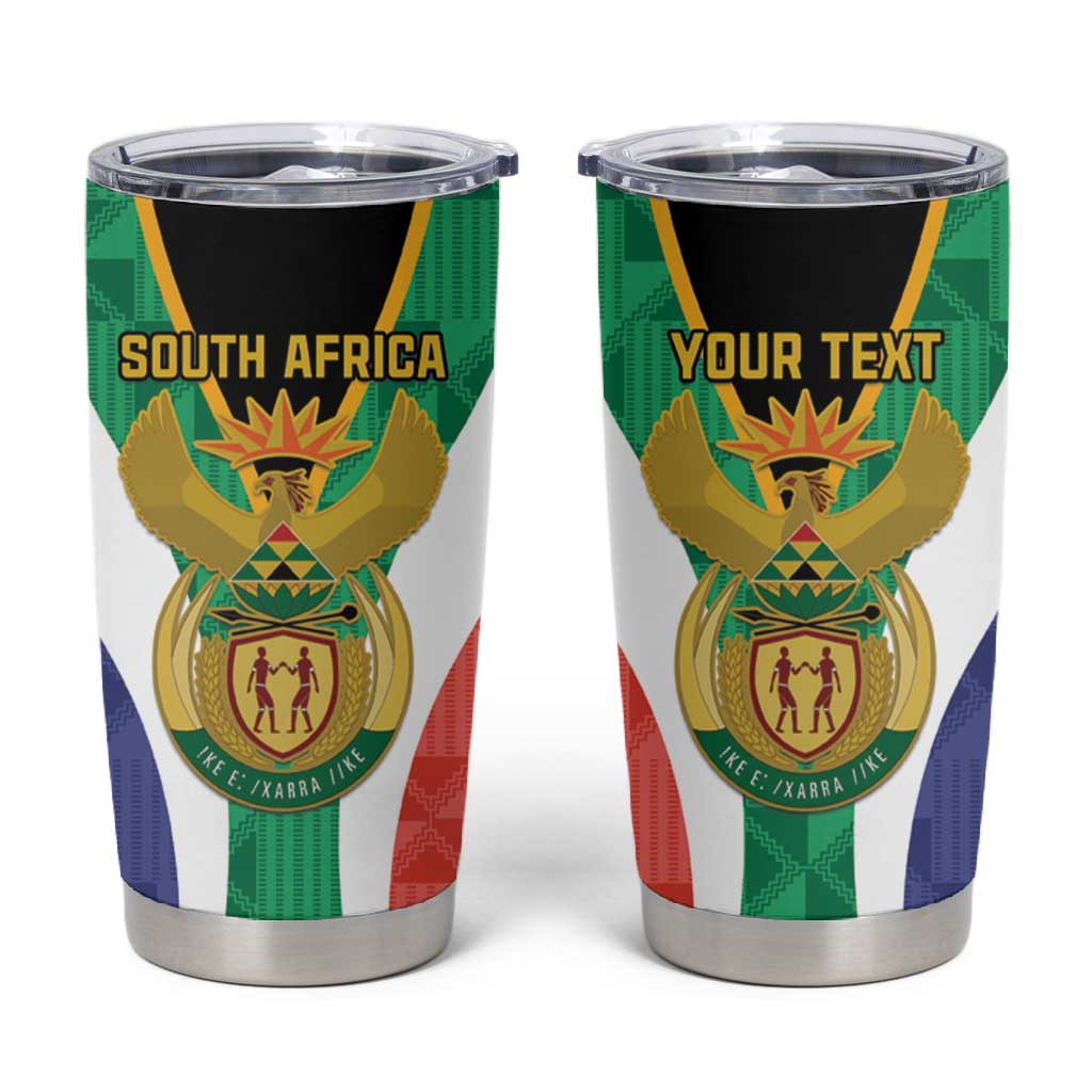 Personalised South Africa Tumbler Cup Coat Of Arms Flag Style