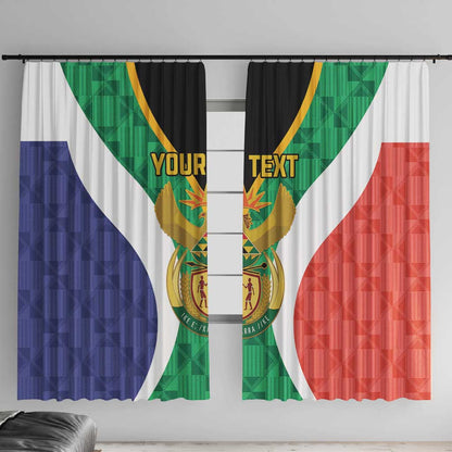 Personalised South Africa Window Curtain Coat Of Arms Flag Style