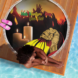 Personalised Proud Mali Martyrs Day In Memory Beach Blanket