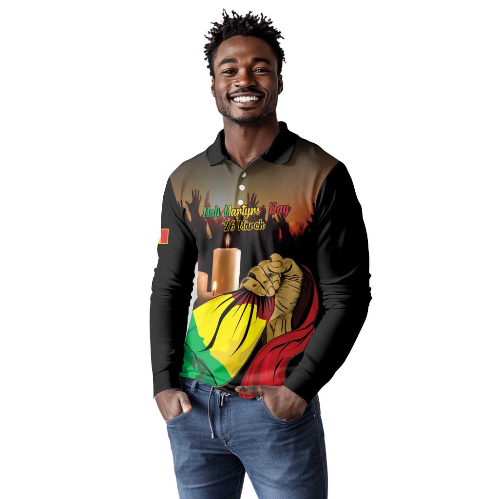Personalised Proud Mali Martyrs Day In Memory Long Sleeve Polo Shirt