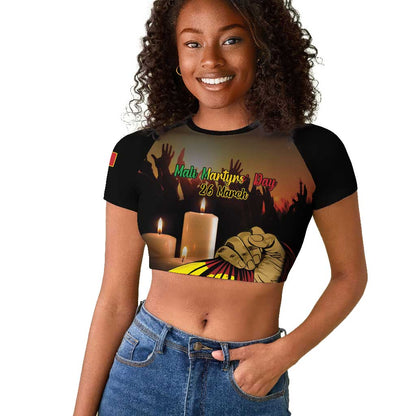 Personalised Proud Mali Martyrs Day In Memory Raglan Cropped T shirt