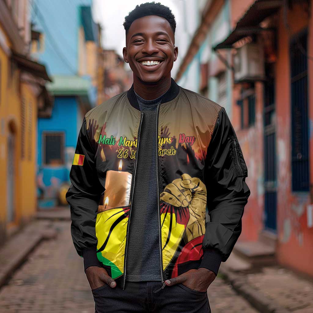 Personalised Proud Mali Martyrs Day In Memory Sleeve Zip Bomber Jacket