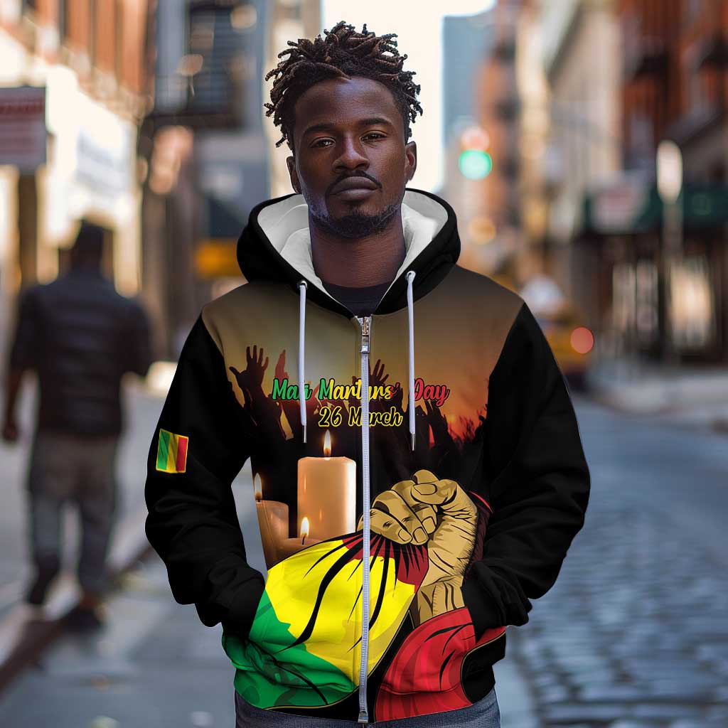 Personalised Proud Mali Martyrs Day In Memory Zip Hoodie