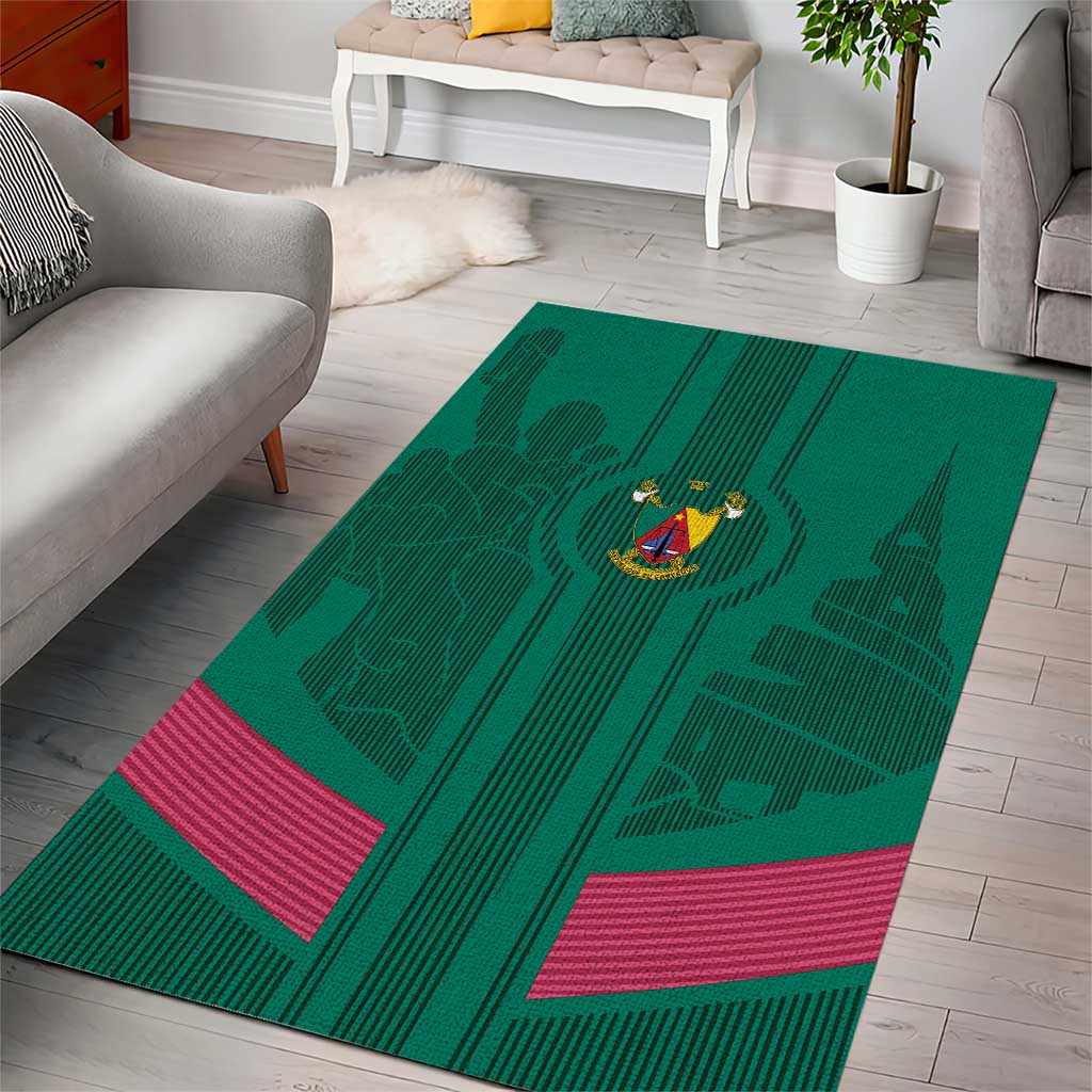 Custom Cameroun Football Area Rug Allez les Lions