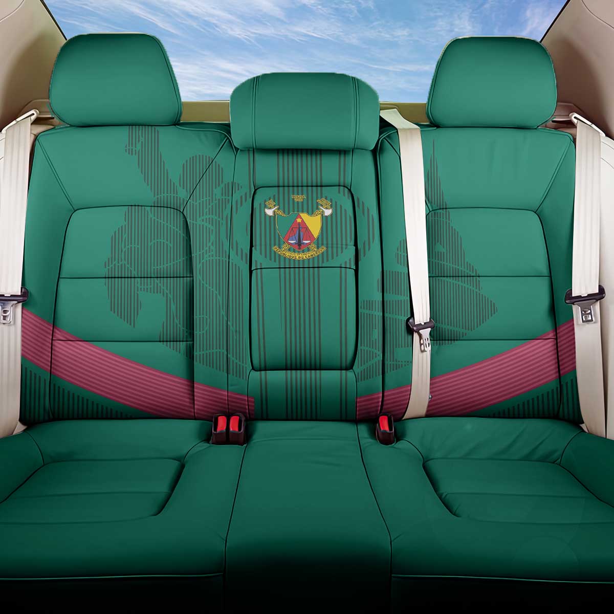 Custom Cameroun Football Back Car Seat Cover Allez les Lions