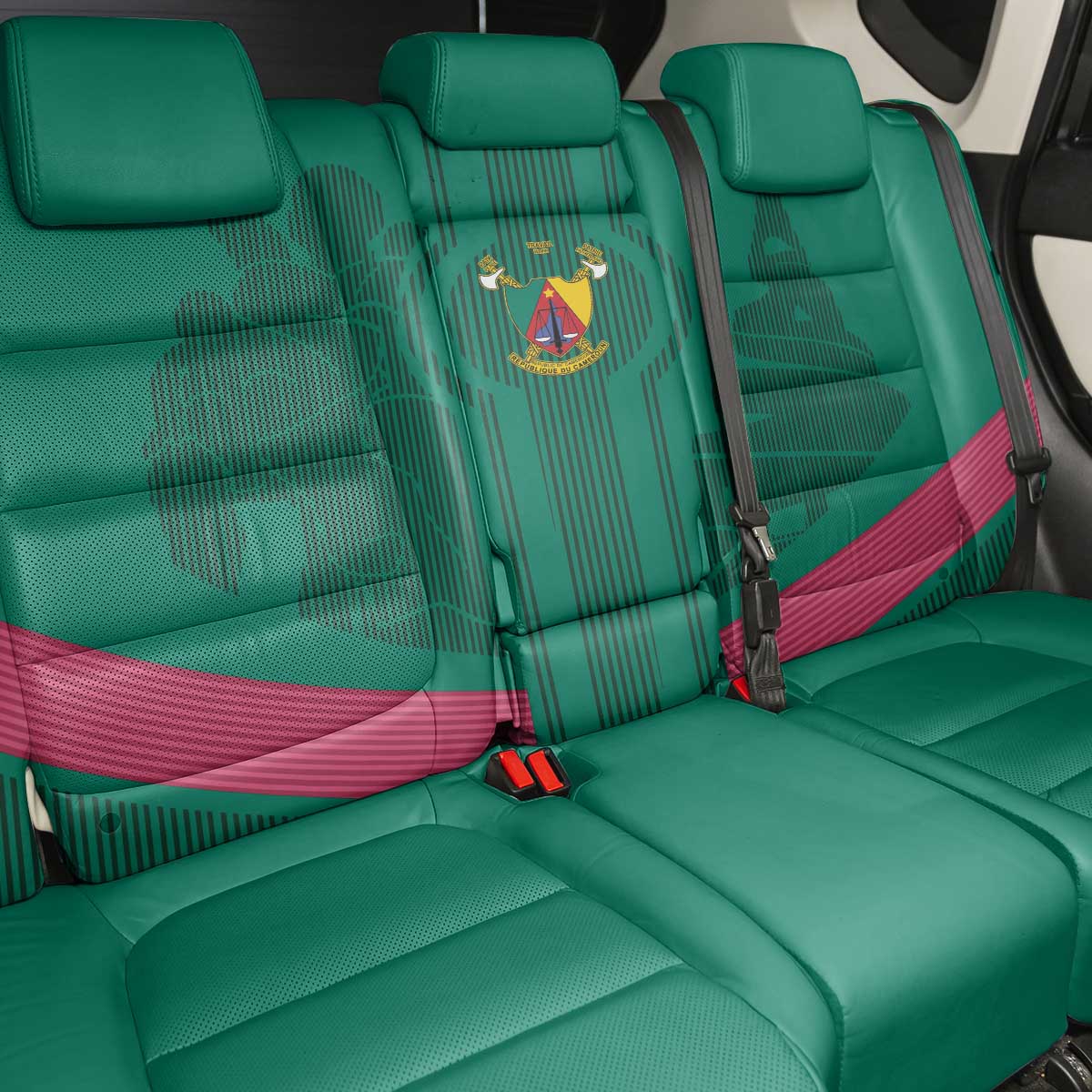 Custom Cameroun Football Back Car Seat Cover Allez les Lions