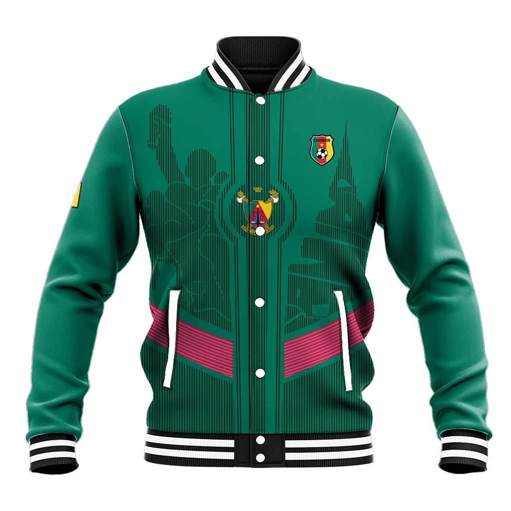 Custom Cameroun Football Baseball Jacket Allez les Lions