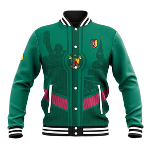 Custom Cameroun Football Baseball Jacket Allez les Lions
