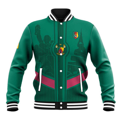 Custom Cameroun Football Baseball Jacket Allez les Lions