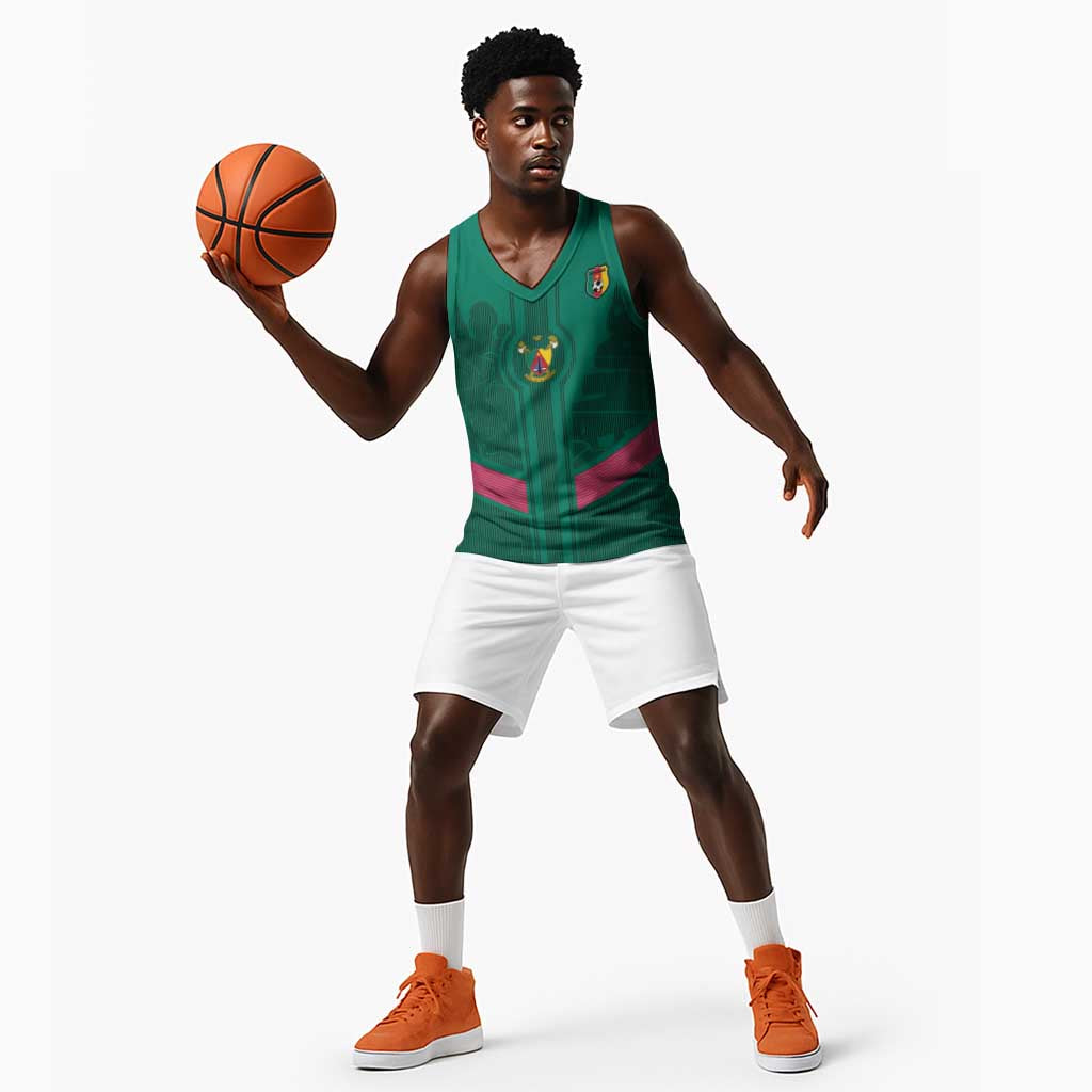 Custom Cameroun Football Basketball Jersey Allez les Lions LT15